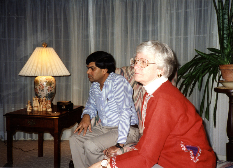Pawan Agrawal, president, and Joan Herwing, advisor, at a Nepal Student Association potluck.