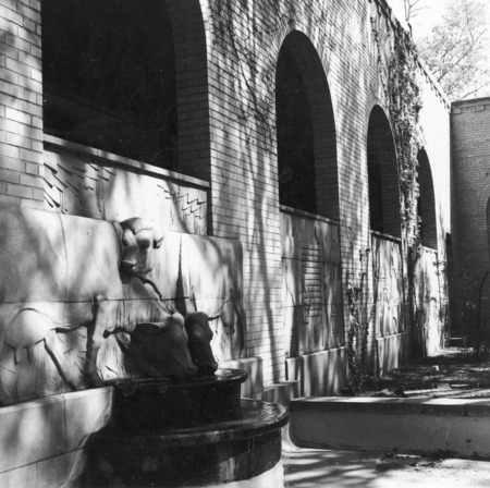 Dairy industry bas-relief and sculpture (terra-cotta 1934) Located in Food Sciences Building courtyard formerly the Dairy Industry Building on the Iowa State University campus. Cco: Silver gelatin photograph on board