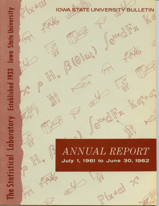 Contents: Sir Ronald Fisher: A Tribute -- The Statistical Laboratory: Its Growth and its Facilities -- Personnel -- Consulting and Joint Research -- Current Research -- Publications -- Teaching