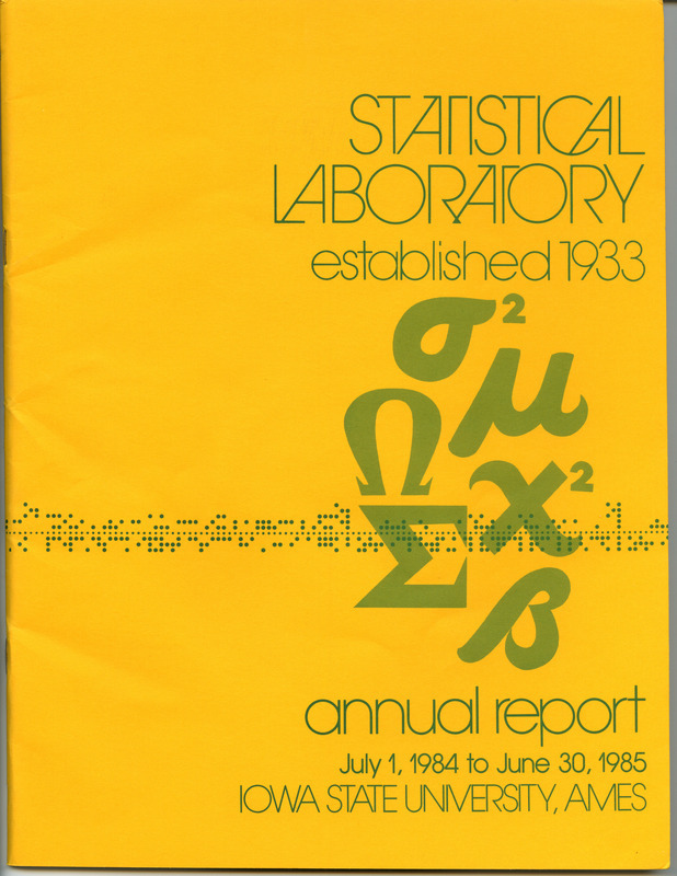 Contents: On Change and Continuity -- Personnel -- Consulting and Cooperative Research -- Current Research -- Professional Activities: Papers Presented, Lectures, Seminars -- Publications and Dissertation Abstracts: Books, Published Research, Thesis Abstracts -- Department of Statistics: Graduate Students, Undergraduates, Seminars  -- Photo Credits