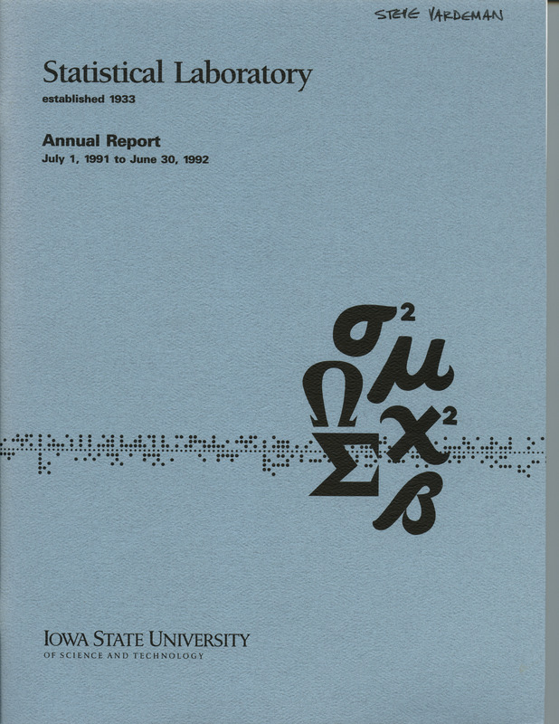 Contents: Personnel -- Consulting and Cooperative Research -- Current Research -- Professional Activities: Papers Presented, Lectures, Seminars -- Publications and Dissertation Abstracts: Books, Published Research, Thesis Abstracts -- Department of Statistics: Graduate Students, Undergraduates, Seminars  -- Photo Credits -- In Memoriam
