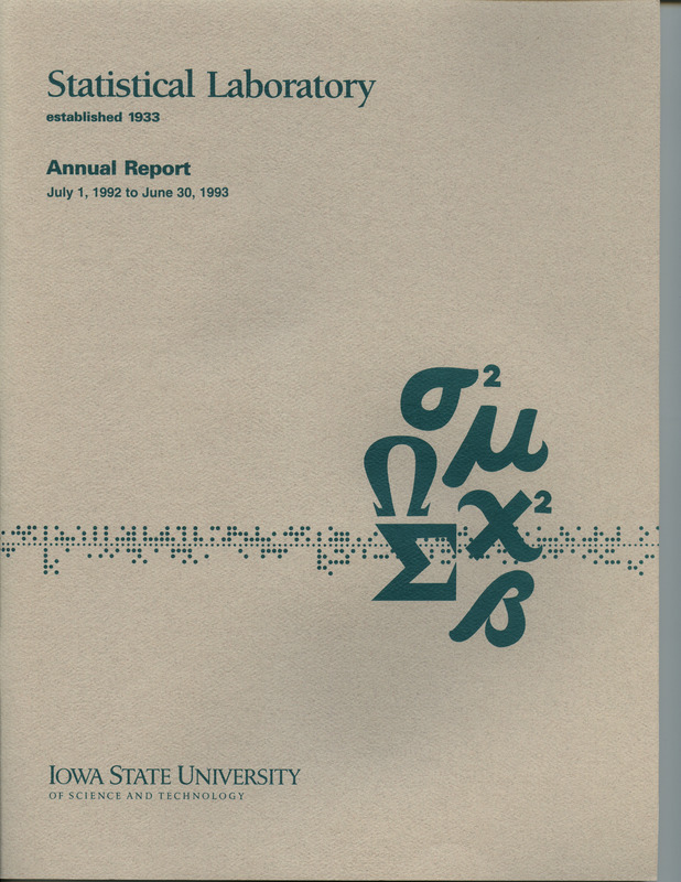 Contents: The Stat Lab at 60 -- Personnel -- Consulting and Cooperative Research -- Current Research -- Professional Activities: Papers Presented, Lectures, Seminars -- Publications and Dissertation Abstracts: Books, Published Research, Thesis Abstracts -- Department of Statistics: Graduate Students, Undergraduates, Seminars  -- Notes