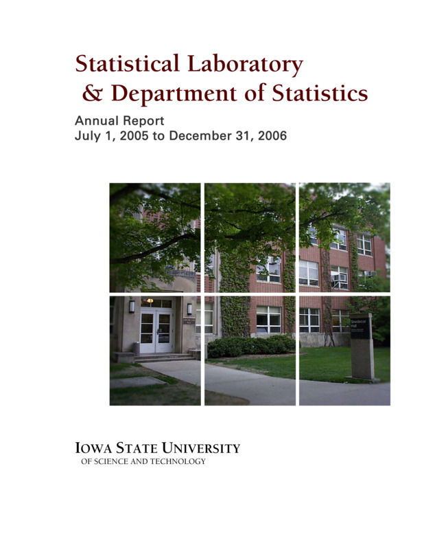 Contents: Overview -- Personnel -- Students -- Department News -- Honors & Awards -- Graduate Program -- Undergraduate Program -- Statistical Computing Section -- CSSM -- Thesis Abstracts -- Publications: Books, Published Research, Book Chapters, Encyclopedia Entries, Proceedings & Reports, Book Reviews -- Editorships -- Professional Activiies: Offices & Committee Work, Papers Presented, Lectures, & Seminars -- Contracts & Grants