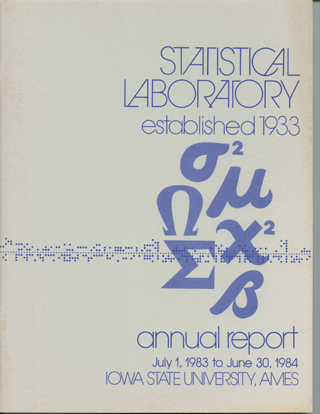 Contents: The 51st Year -- Personnel -- Consulting and Cooperative Research -- Current Research -- Professional Activities: Papers Presented, Lectures, Seminars -- Publications and Dissertation Abstracts: Books Etcetera, Published Research, Thesis Abstracts -- Department of Statistics: Graduate Students, Undergraduates, Seminars  -- In Memoriam -- Photo Credits