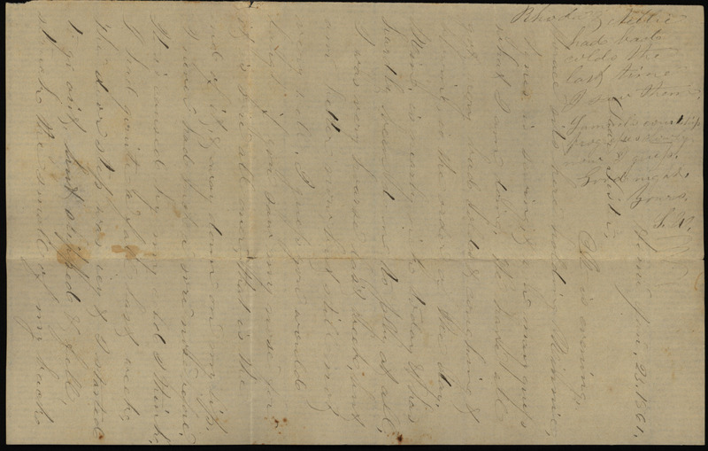 Letter from Sarah Underwood to Ann E. Tefft reporting on the family's illnesses and injuries, hog butchering, and requesting news of friends in Rhode Island.