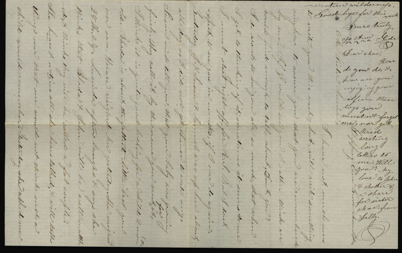 Letter from Sarah Underwood to Ann E. Tefft and Mae Tefft describing her homesickness, news of children she knows, and gift exchanges.