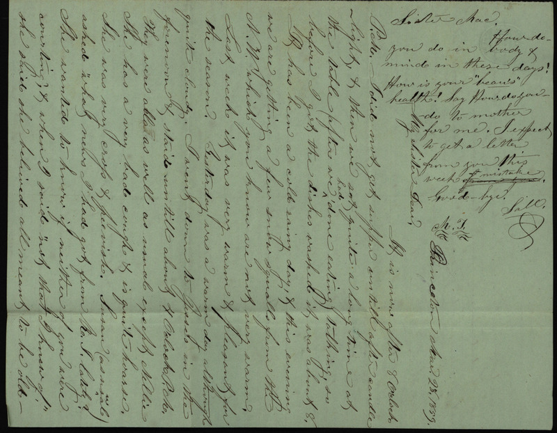 Letter from Sarah Underwood to Ann E. Tefft and Mae Tefft, sharing news of neighbors and friends.