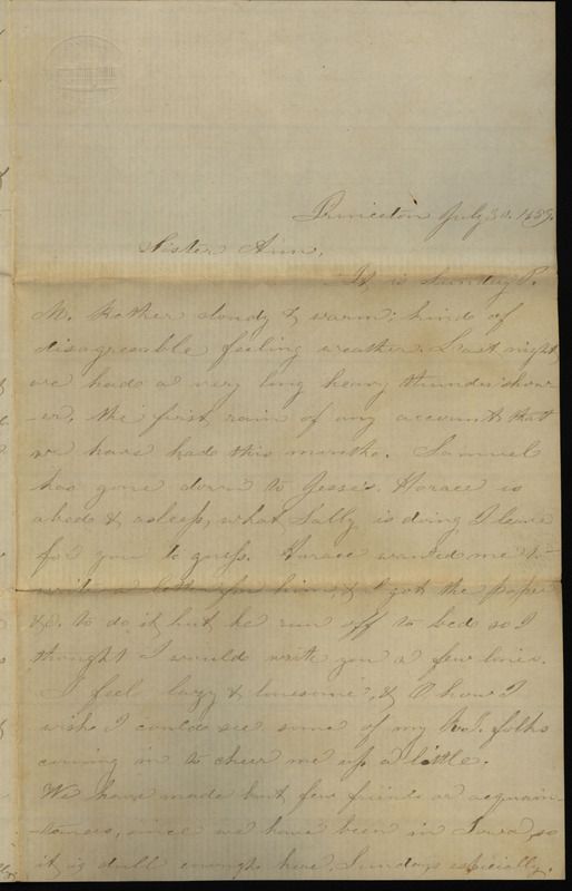 Letter from Sarah Underwood to Ann E. Tefft, sharing her loneliness, encouraging her sister to move to Iowa, and requesting news of family and friends.
