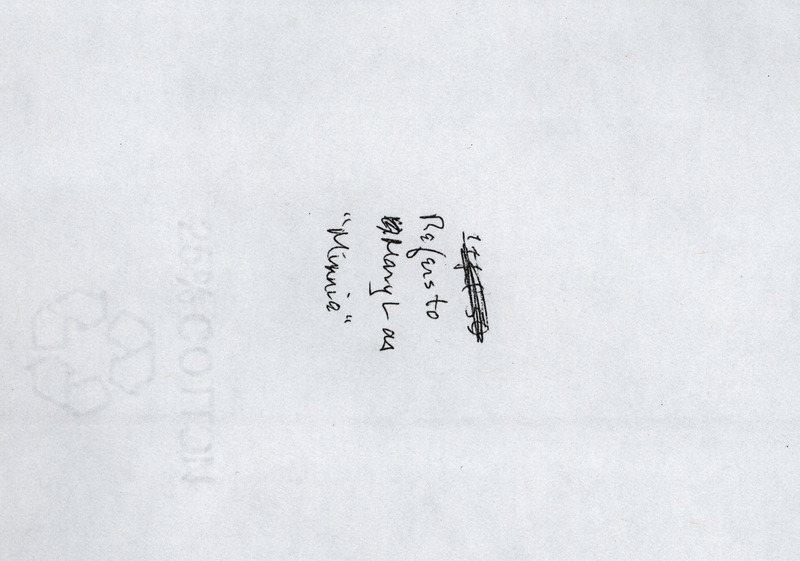 Letter from Sarah Underwood to Ann E. Tefft and Mae Tefft describing her child's acute illness and sharing news of friends and neighbors. The letter is accompanied by an explanatory note from an unknown author.