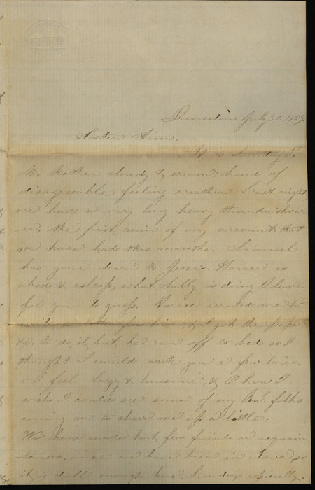 Letter from Sarah Underwood to Ann E. Tefft, sharing her loneliness, encouraging her sister to move to Iowa, and requesting news of family and friends.