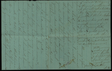 Letter from Sarah Underwood to Ann E. Tefft, February 7, 1860 describing her baby's development, her continued dislike of children, and asking for news of friends and family.