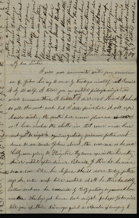 Letters from unknown to Ann E. Tefft. The first letter shares news of the death of a neighbor, and describes a severe hail storm, a fabric shopping trip, and churning butter. The second letter describes buying lobster, news of friends and family, and the activities of a bee colony.
