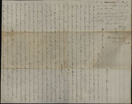 Letter from Sarah Underwood to Ann E. Tefft, November 2, 1857 describing the weather changing to winter, discussing the naming of a friend's baby, encouraging her family to visit her, and asking for news of family and friends.