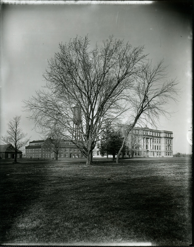 Aerospace Engineering Annex, Marston Water Tower, Marston Hall. For cover of Iowa Engineer, November 22, 1913.