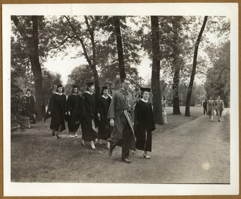 Probably either a commencement procession or recession held in 1941.