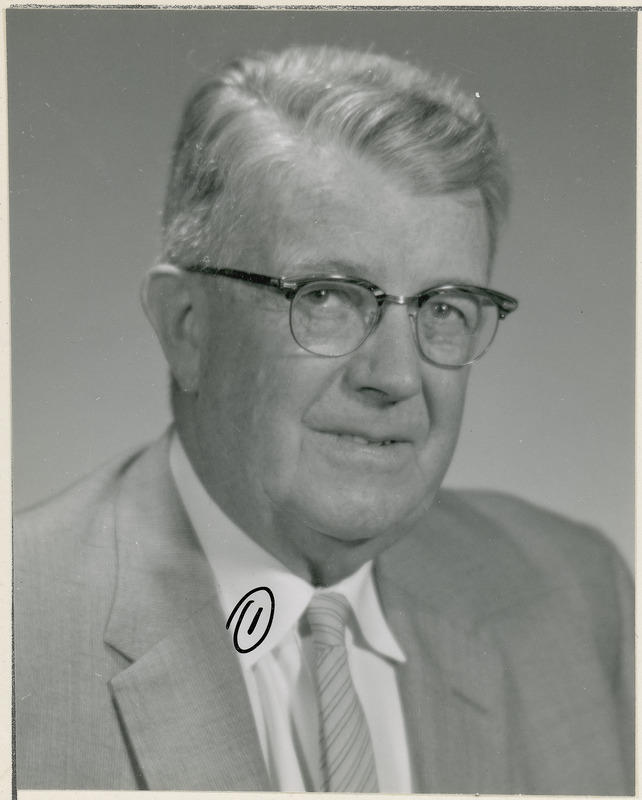 Hobart Beresford, Professor of Agricultural Engineering and associate of the Agriculture and Home Economics Experiment Station, is shown in a formal portrait taken in 1962.