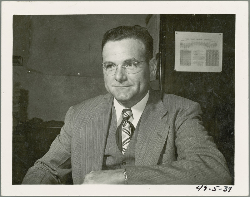 George M. Browning, Associate Director of the Agriculture and Home Economics Experiment Station, is shown in a portrait early in his career taken in 1949.