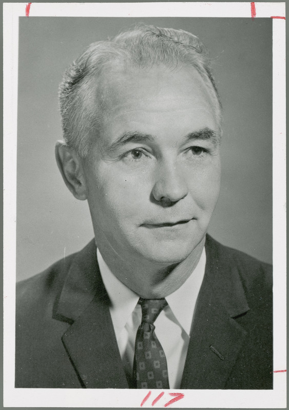 Earl O. Heady, founding director of the Center for Agricultural and Rural Development, is shown in this portrait taken in 1963. He was an alumnus of Iowa State University, receiving his Ph.D in 1945.