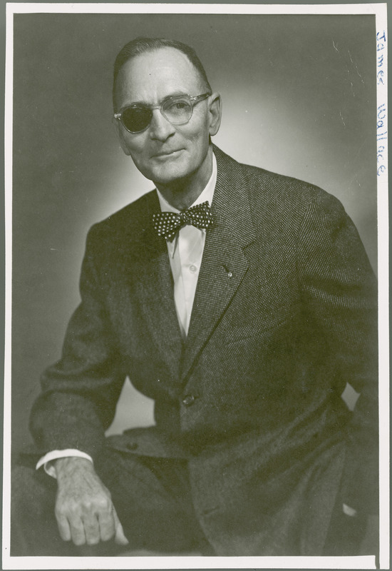 James J. Wallace, Professor of Agricultural Administration, manager of the Iowa State farms and associate of the Agriculture Experiment Station, is shown in this portrait taken in 1954.