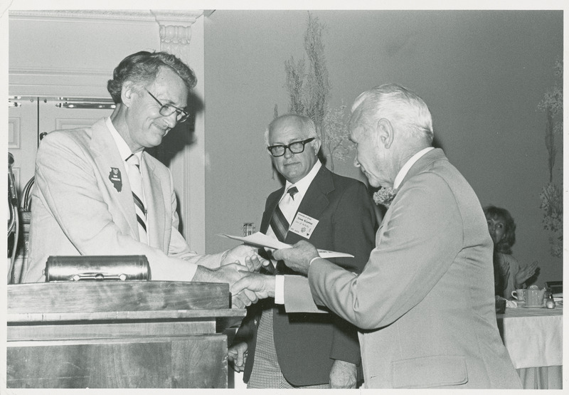 Earl O. Heady receives the American Agricultural Economics Association Award for Publication of Enduring Quality, 1980.