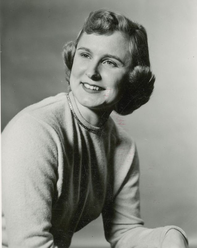 This formal portrait is a head and shoulders shot of Doris Woessner from Sterling, Illinois.