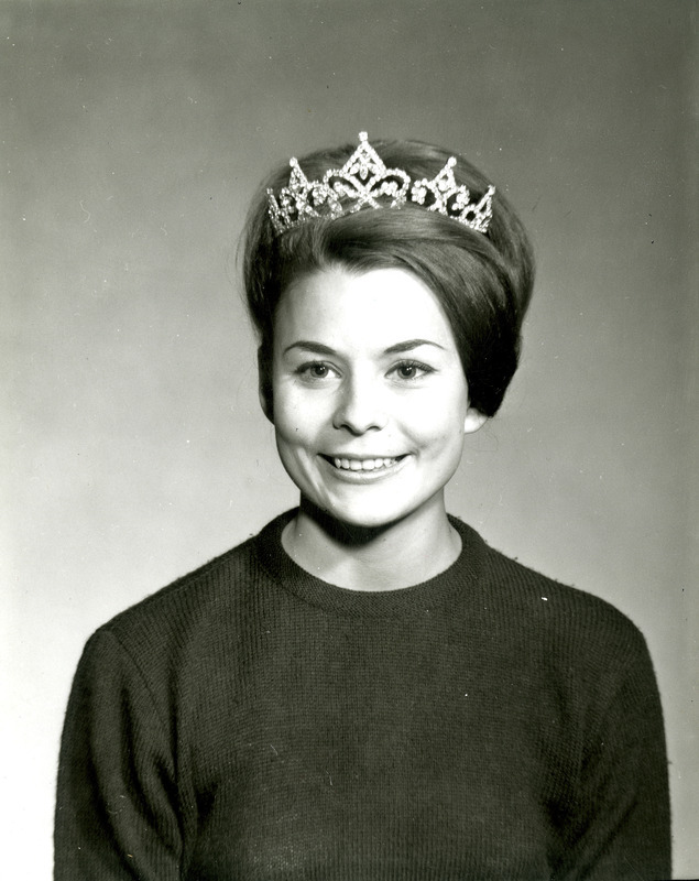 Jill Trousdale, Homecoming Queen, is shown wearing her crown in this portrait, 1967.