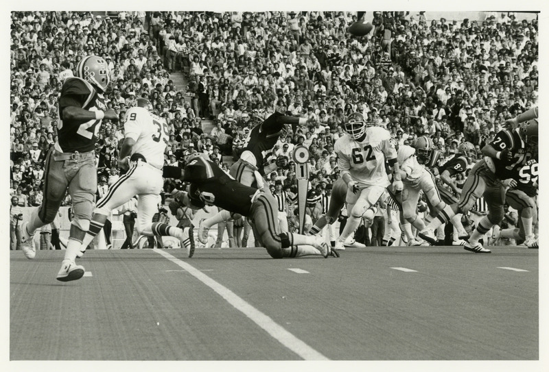 Dexter Green in play during 1978 game. Green may be the player in the dark jersey on the far left.