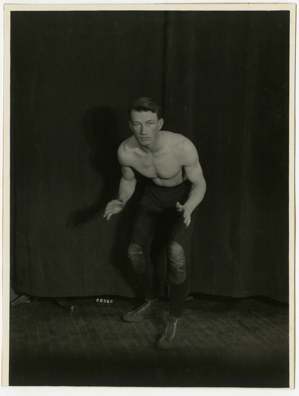 Hugh Linn, Iowa State University wrestler, poses for a portrait, April 9, 1930.