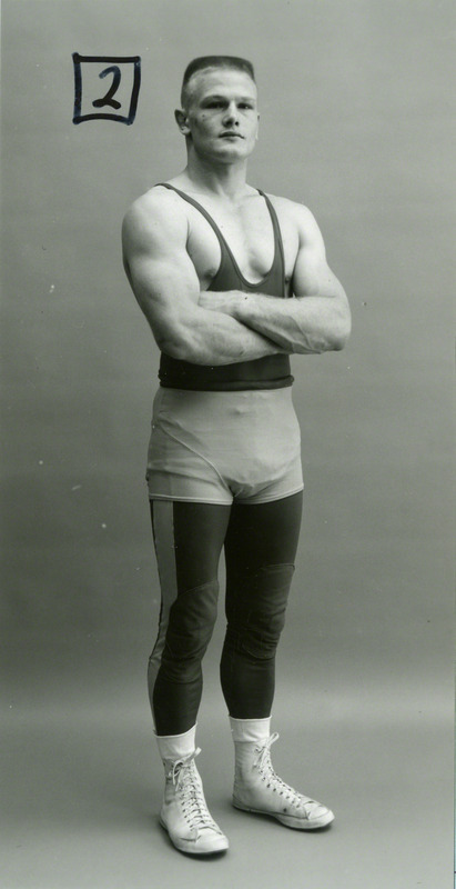 Les Anderson, Iowa State University wrestler, poses for a portrait, 1960.