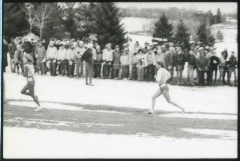 Two runners at the NCAA Women's cross-country meet Milwaukee, Wisconsin, on November 25, 1985, several hours before the plane crash.