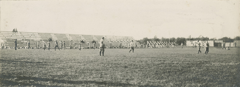 A group of individuals playing football.