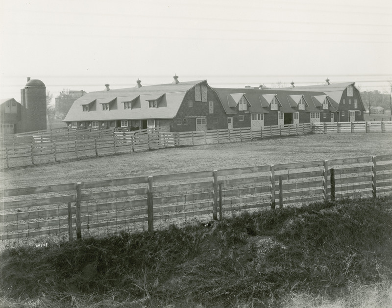 The non-courtyard side of Horse Barn 2 is pictured.