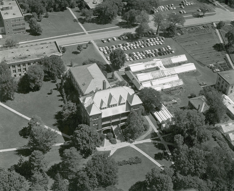 An aerial view of Catt Hall.