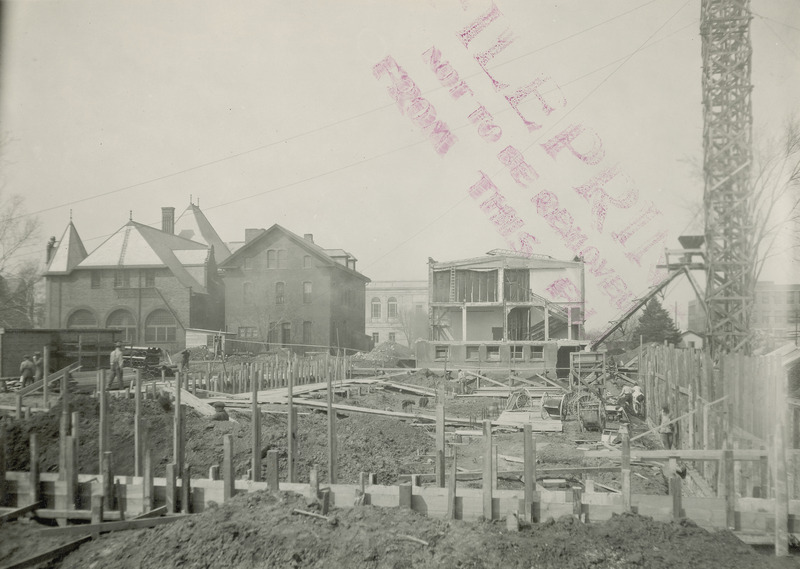 MacKay Hall being built, dated April 10, 1925.