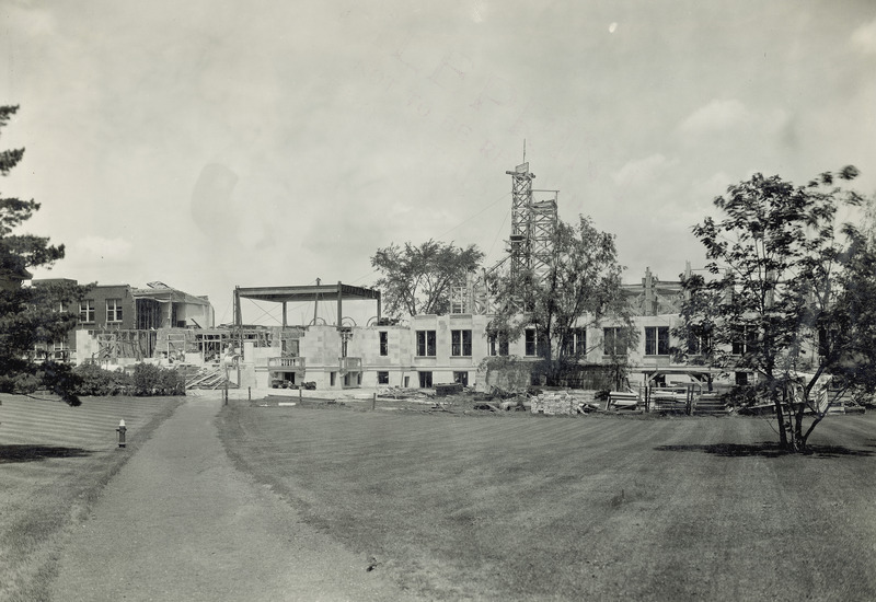 MacKay Hall under construction in 1925. An addition was being added onto the original building, which was completed in 1911.