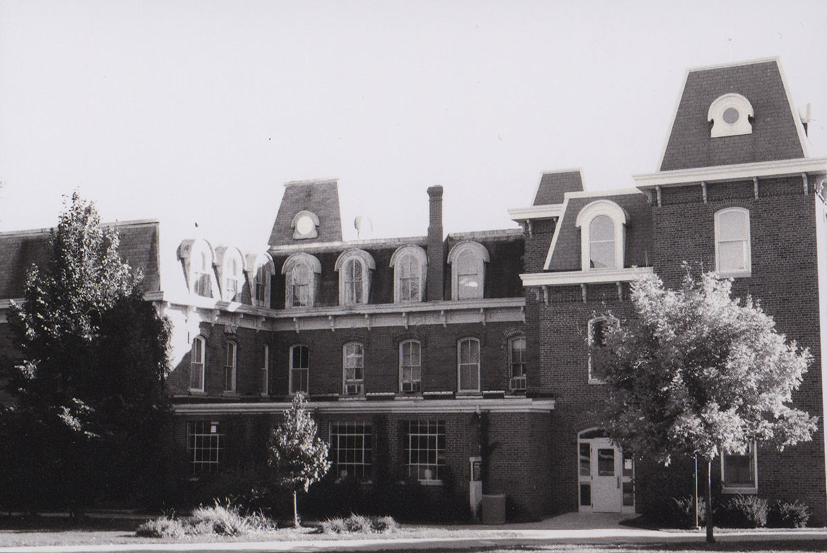 Photograph looking southeast at the north side of the Laboratory of Mechanics.