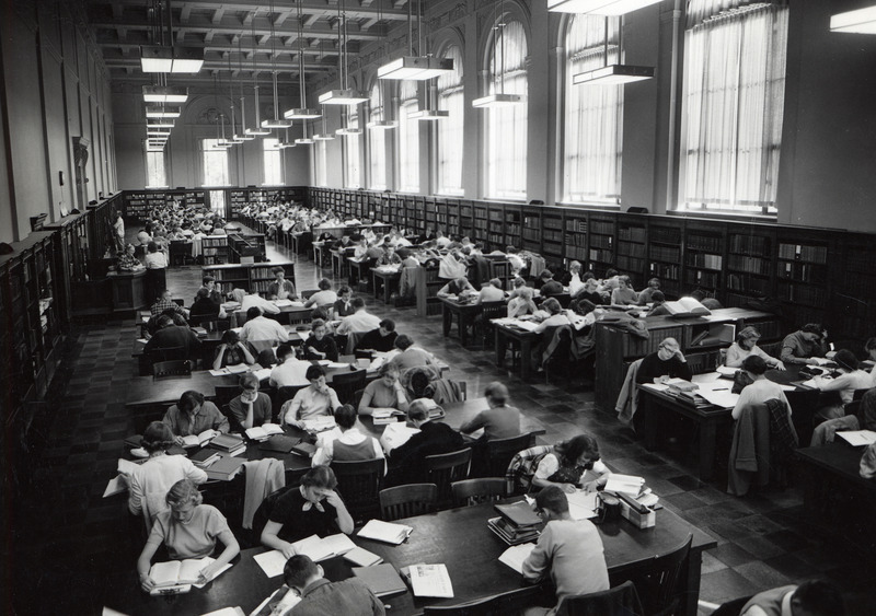 The Reference and Reading Room (currently called the Periodical Room) is seen from above.