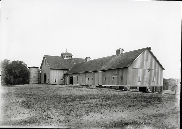 Photograph of the Cattle Barn looking north-northeast.