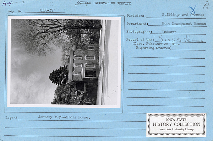 Photograph of Sloss House looking east-southeast in winter.