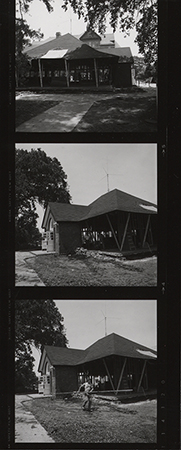 A three photograph strip showing renovations of the Hub in 1983. Annotation: "Hub (renovations) 1983 (strip) Renovation June 83."