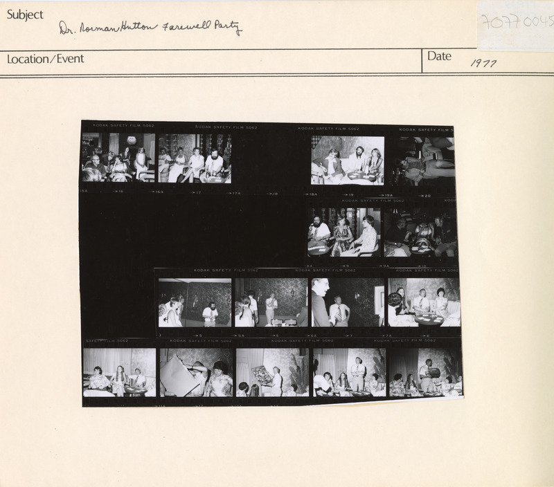 Annotation: "Dr. Norman Hutton Farewell Party"