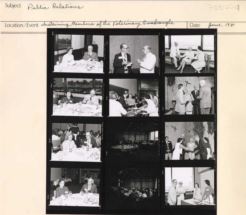 Annotation: "Public Relations. Sustaining Members of the Veterinary Quadrangle"