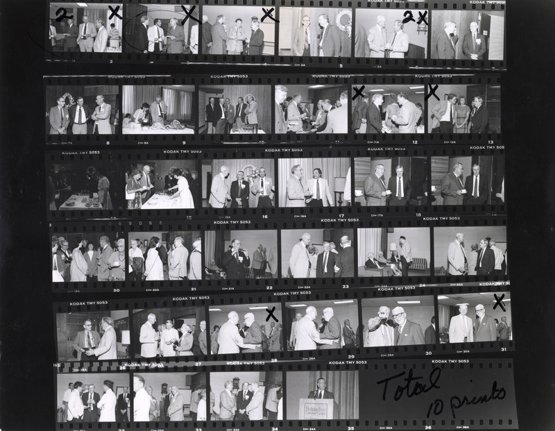 Contact sheet with images of the Sustaining Members of the Veterinary Quadrangle banquet