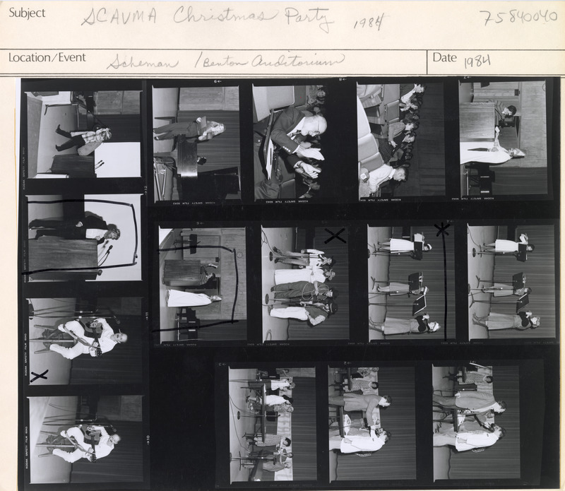 Annotation: "SCAVMA Christmas Party 1984. Scheman / Benton Auditorium"