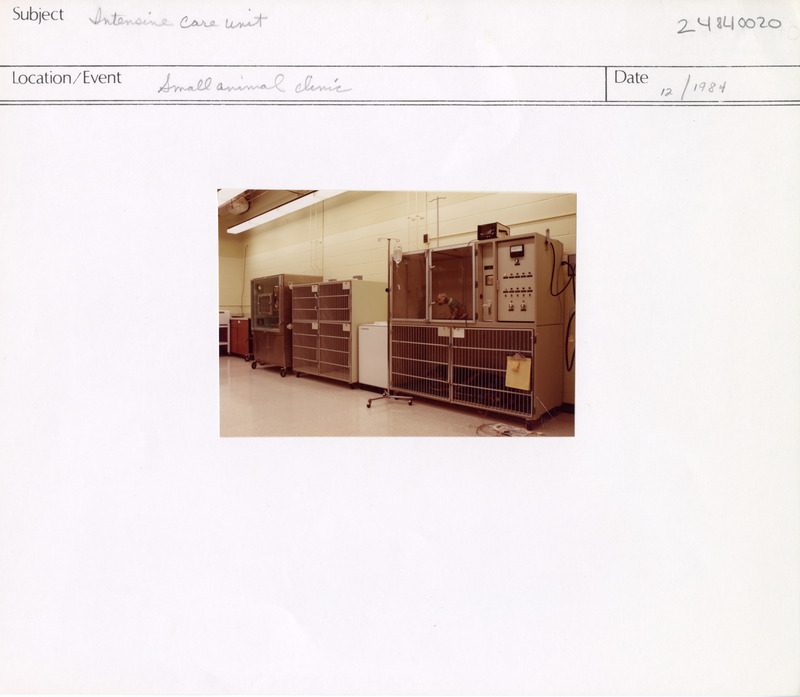 Annotation: "Intensive Care Unit. Small Animal Clinic"