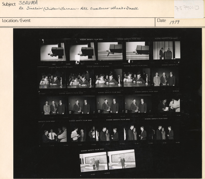 Annotation: "SCAVMA. Dr. Sinclair (Tristan Farnan - All Creatures Great and Small)"