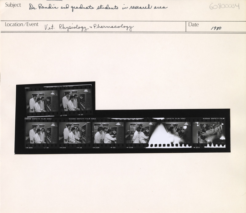 Annotation: "Dr. Randic and graduate students in research area. Vet. Physiology and Pharmacology"