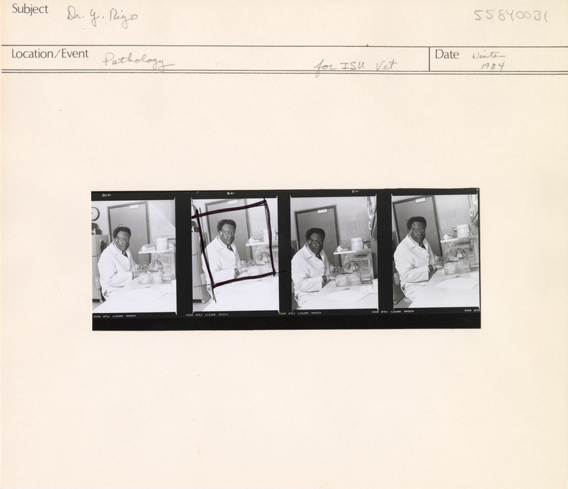Annotation: "Dr. Y. Niyo. Pathology. for ISU Vet"