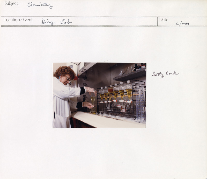 Annotation: "Chemistry. Diag. Lab. Betty Bork"