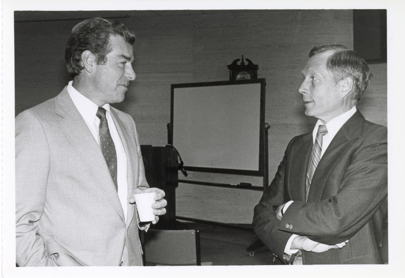 Photograph of people attending an alumni gathering during homecoming